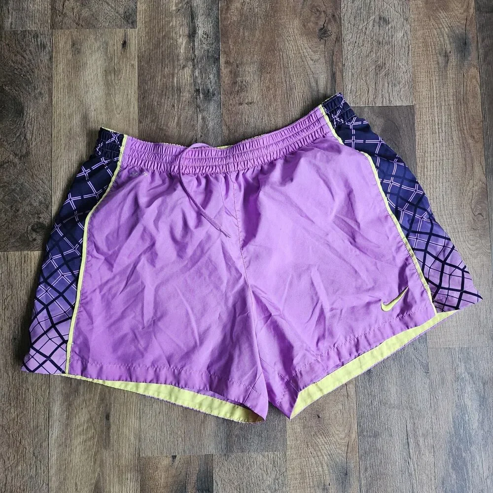 Nike Dri-Fit Running Shorts Bundle Set of 2 Purple Teal Blue Womens Large...